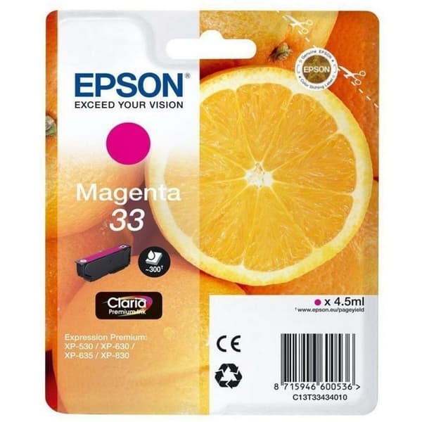 Originale Blekkpatroner Epson C13T33434010 Magenta
