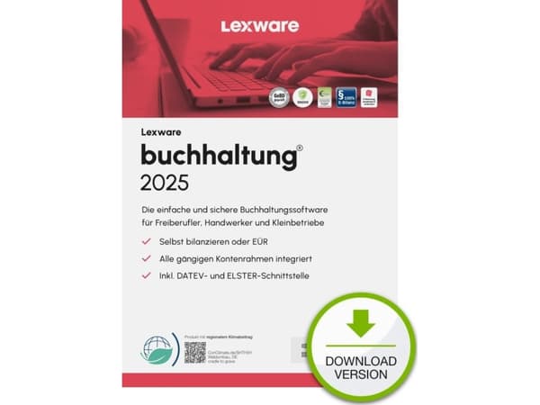 Lexware buchhaltung 2025 "unbegrenzte Laufzeit" Download, Bokföring, ESD (Electronic Software Download), Tyska, Windows 11 Enterprise x64, Windows 10