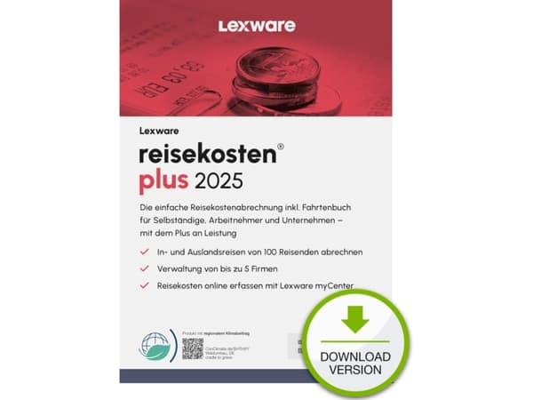 Lexware reisekosten plus 2025 "unbegrenzte Laufzeit" Download, Regnskap, Elektronisk programvarenedlasting (ESD), Tysk, Windows 11 Enterprise x64, Wi