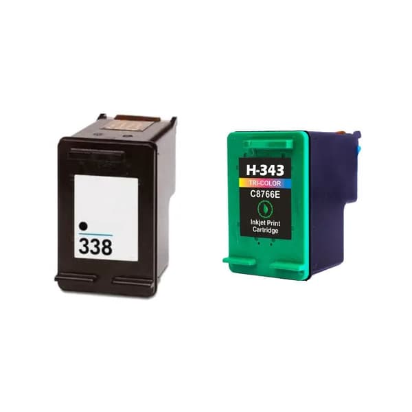 Pixojet Mustekasetit HP 338 - 343 - C8765E, 2 kpl alennuspakkaus 30 ml