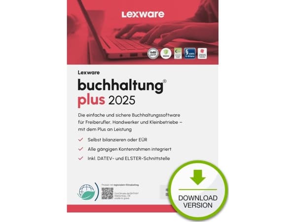 Lexware buchhaltung plus 2025 "unbegrenzte Laufzeit" Download, Bokföring, ESD (Electronic Software Download), Tyska, Windows 11 Enterprise x64, Windo