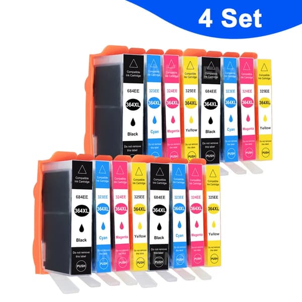 364XL-musteautomaatit HP-tulostimille, täysi mustemäärä, helppo asennus,364XL 4 x Set