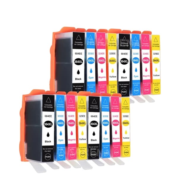 364XL-musteautomaatit HP-tulostimille, täysi mustemäärä, helppo asennus,364XL 4 x Set