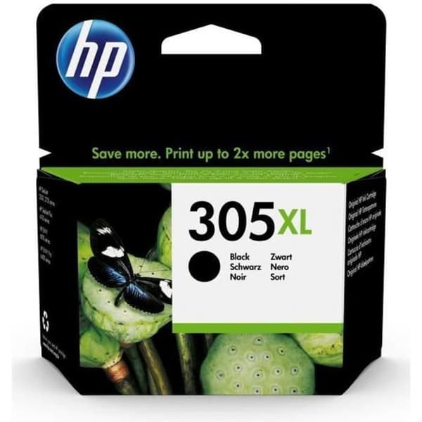 HP 305XL svart originalbläckpatron med hög kapacitet (3YM62AE) för DeskJet 2300/2710/2720/Plus4100. Envy 6000/Pro 6400