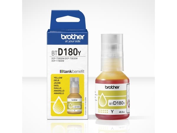 Brother BTD180Y, Original, Gul, Brother, DCP-T580DW, DCP-T583DW, DCP-T780DW, 5000 Sider, 1 stk