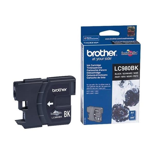 Bläckpatron - BROTHER - LC-980BK - Svart - Upp till 300 sidor