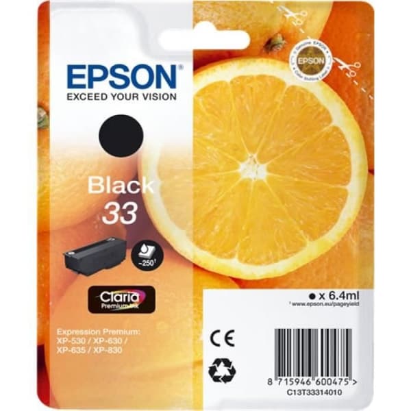 Svart bläckpatron - EPSON - Claria Premium 33 - Orange - Bläckstråle