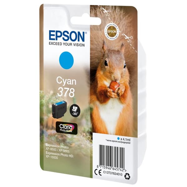 EPSON Claria Photo HD 378 bläckpatron - Cyan - Bläckstråle - 360 sidor - 1 förpackning
