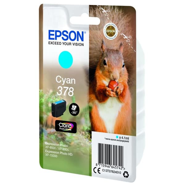 EPSON Claria Photo HD 378 bläckpatron - Cyan - Bläckstråle - 360 sidor - 1 förpackning