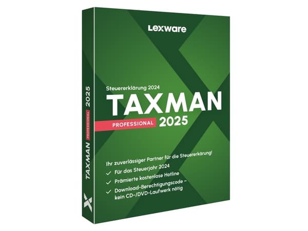 Lexware TAXMAN professional 2025, Selvangivelse, 1 lisenser, Boks, Tysk, Windows 11 Enterprise x64, Windows 10, Windows 11 Home, Windows 10 Education