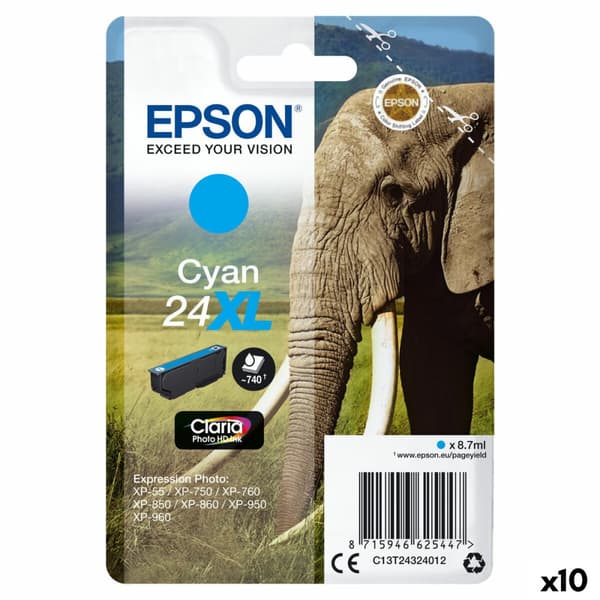 Original Bläckpatron Epson CLARIA PHOTO HD INK EXPRESSION PHOTO XP-950 - 24XL Turkos (10 antal)