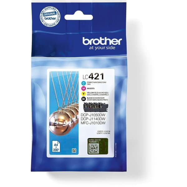 Original blækpatron Brother MFC-J1010DW / DCP-J1050DW Gul (4 enheder)