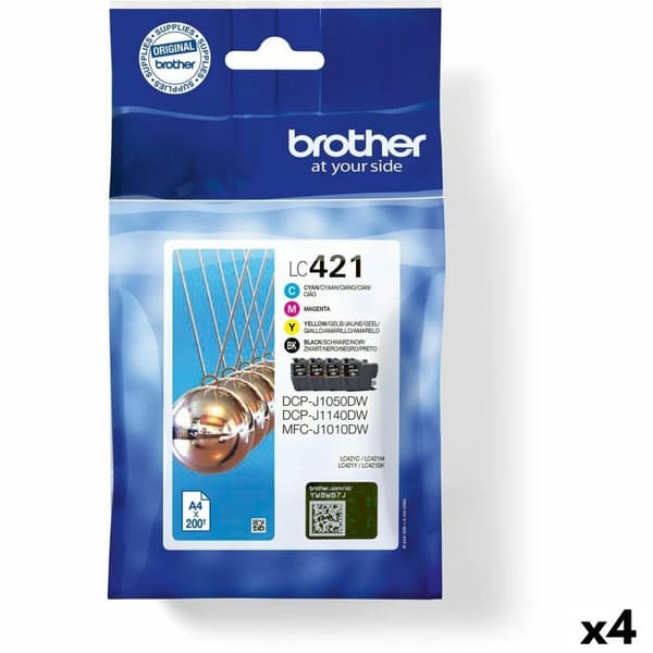 Original blækpatron Brother MFC-J1010DW / DCP-J1050DW Gul (4 enheder)