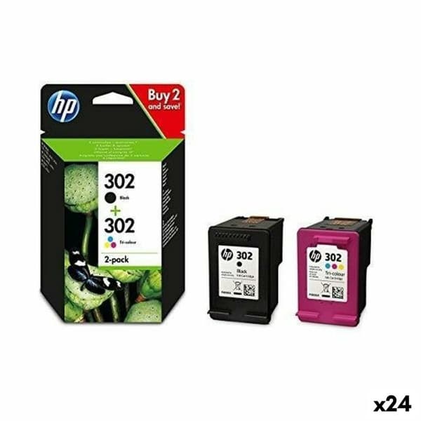 Original blækpatron HP Officejet 3830 - Nº 302 (F6U66AE + F6U65AE) Gul (24 enheder)