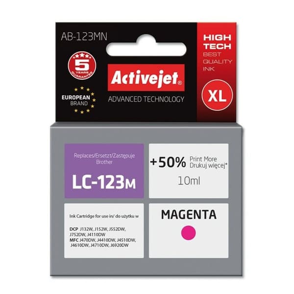 Original Bläckpatron Activejet AB-123MN Magenta