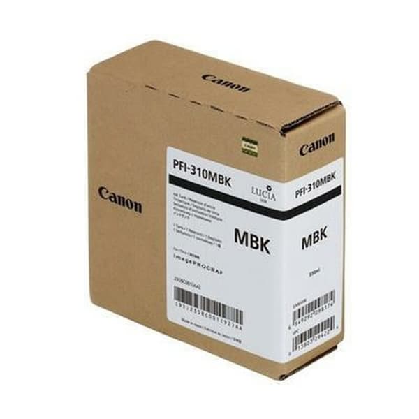 Original blækpatron Canon PFI-310MBK Sort Mat bagpå