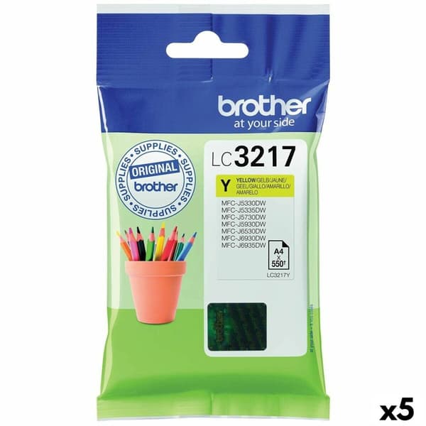 Alkunperäinen mustepatruuna Brother LC3217 Keltainen (5 osaa)