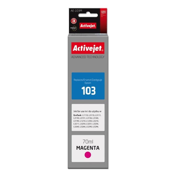 Alkunperäinen mustepatruuna Activejet AE-103M Magenta