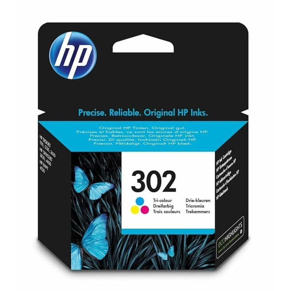 Alkunperäinen mustepatruuna HP Officejet 3830 All-in-One Nº 302 Kolmiväri (60 osaa)