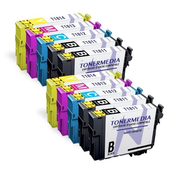 TONERMEDIA - x10 kompatibla Epson 18XL patroner Expression Home XP-225 XP-215 XP-415 XP-322 XP-205 XP-405 XP-425 XP-325 XP-315