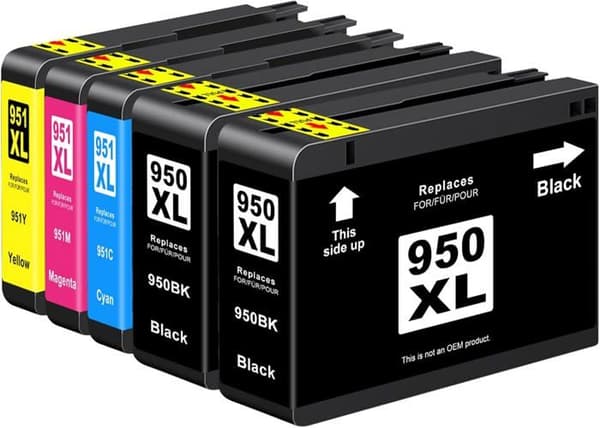 950/951XL Kompatibel med HP 950 och 951, Kompatibel med HP 950XL 951XL för Officejet Pro 8600 8620 8610 8100 8615 8630