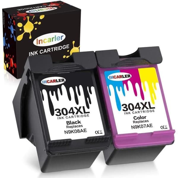 CARTOUCHE IMPRIMANTE Incarler 304 XL Remanufacturead Cartouche Encre Kompatibel med HP 304XL för HP Deskjet 2620 3720 2630 366