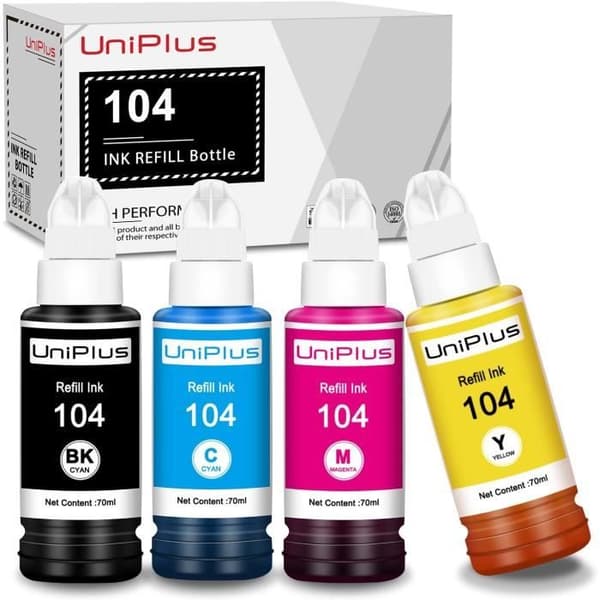 Uniplus Bläck 104 ET-2821 ET-2812 ET-1810 ET-4800 Kompatibel Patron för Epson 104 Multipack Kompatibel Flaska för Epson [P377]