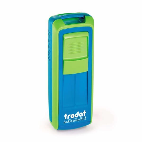 Trodat - 148840 - STAMP 9511 POCKED PRINTY GRÖN BLÅ - SVART KUDDE 38X14MM