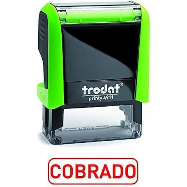 Automatisk stämpel - TRODAT - 4911 - Spansk text COBRADO - 37 x 14 mm - Svart stämpeldyna