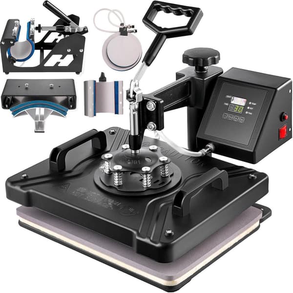 Varmepresse maskine 5 i 1 - 3 unikke funktioner i enkle ord: Multifunktionel varmeoverførsel, todelt isoleringsteknologi, præcis temperaturkontrol. 6 in 1 12 x 15 inch