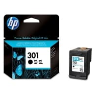 HP 301 Black Ink Cartridge, 190 pages, for HP Deskjet 1000, 1050, 2050, 3000, 3050 Silver