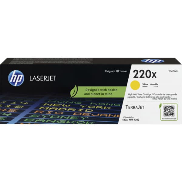HP 220X -lasertonerpatron, gul
