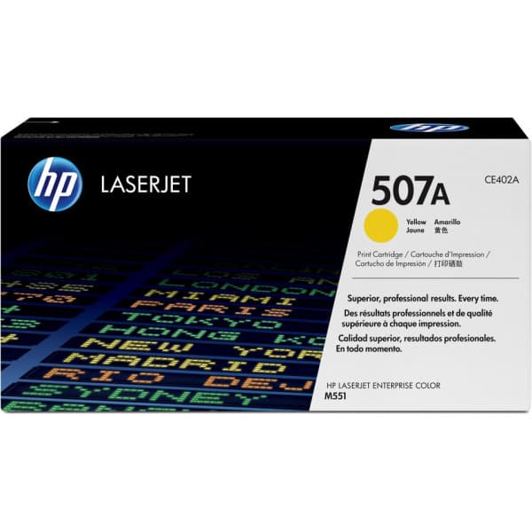 HP 507A -lasertonerpatron, gul
