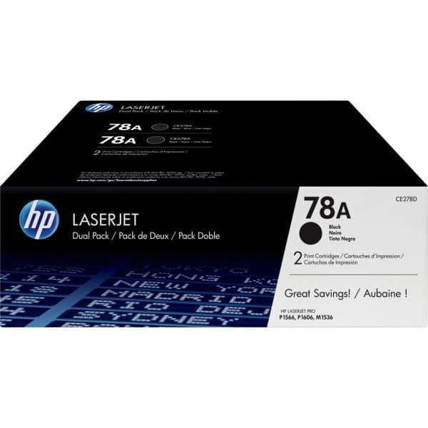 HP 78A Dual Pack -laserkassett, 2 st, svart