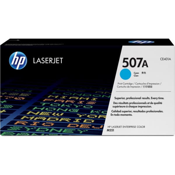HP 507A -lasertonerpatron, cyan