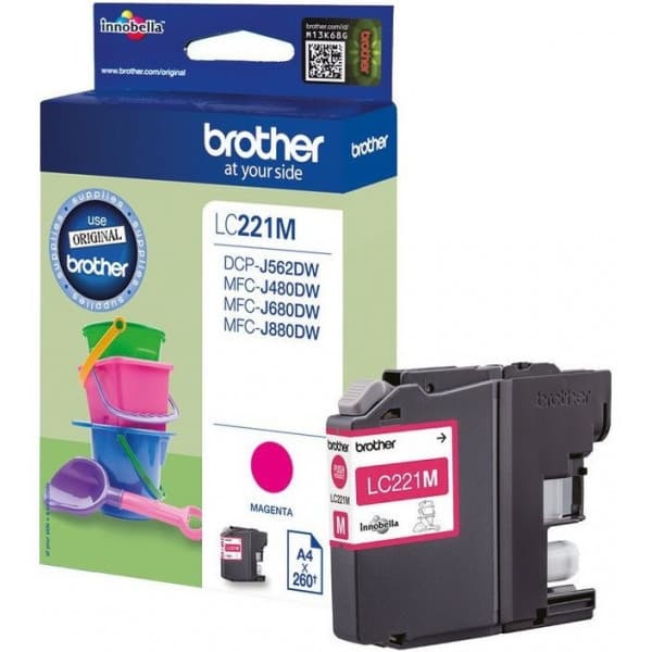 Brother LC221M -mustekasetti, magenta