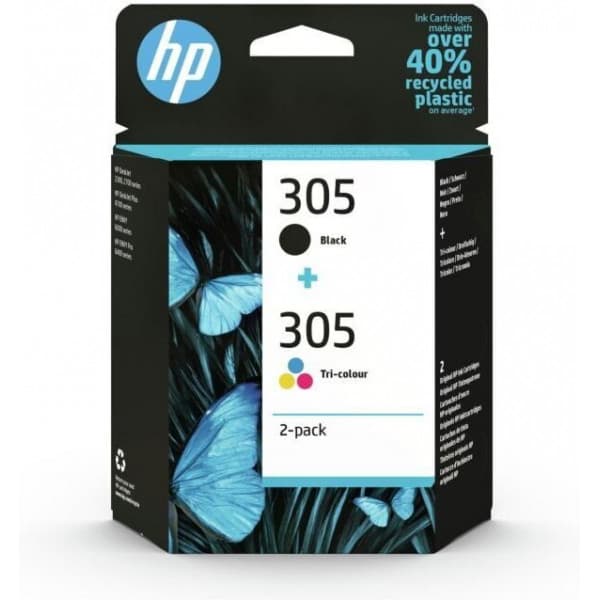 HP 305 -mustekasettipakkaus, musta ja kolmiväri