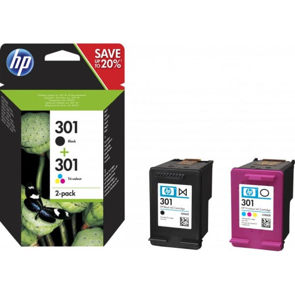 HP 301 - bläckpatronpaket, svart och färgad