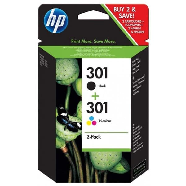 HP 301 - bläckpatronpaket, svart och färgad
