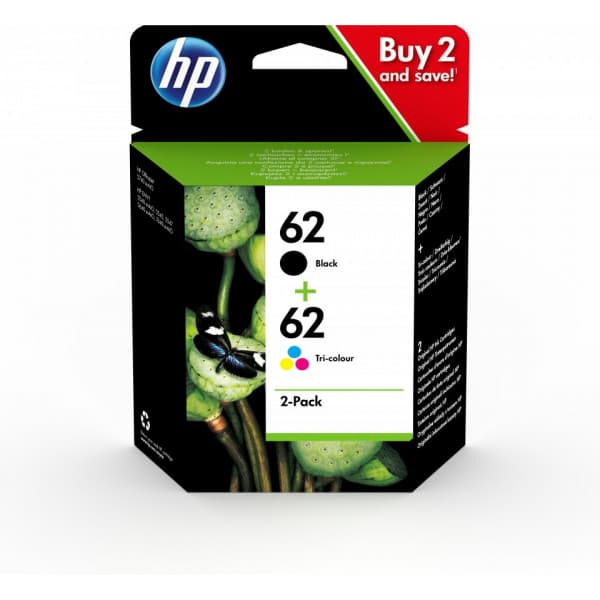 HP 62 - bläckpatronpaket, svart och färg