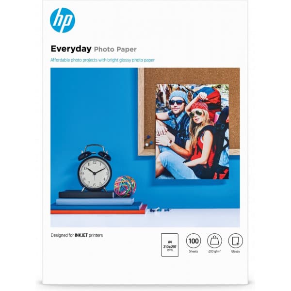HP Everyday Glossy fotopapper, A4, 100 ark