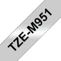 Miniatyrbild 3 av 4: Brother TZe-M951 -etikettiremmi, 24 mm x 8 m, svart med mattsilver botten