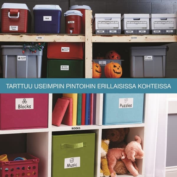 Dymo LW Durable -kestotarra 19 mm x 64 mm, 2 x 450 tarraa, valkoinen polyesteri
