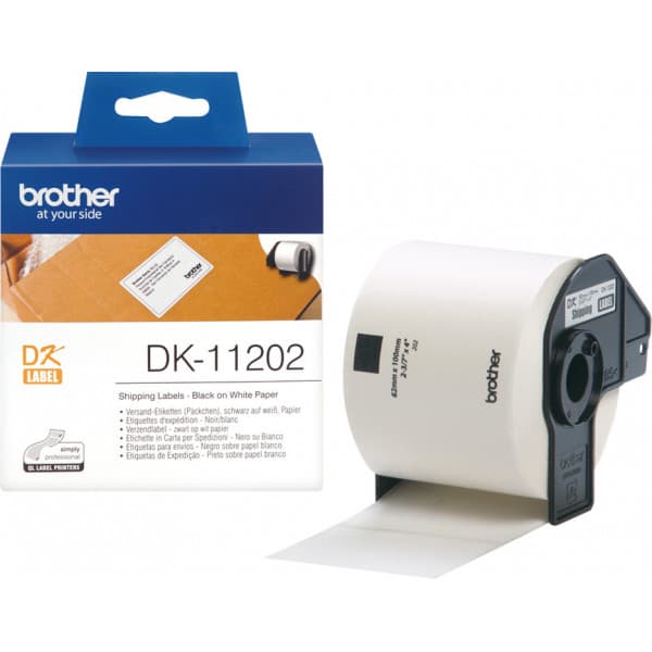 Brother DK-11202-etikett, svart/vit, 62 x 100 mm