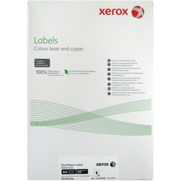 Xerox Durapaper -etikett, A4, 50 ark/pkt