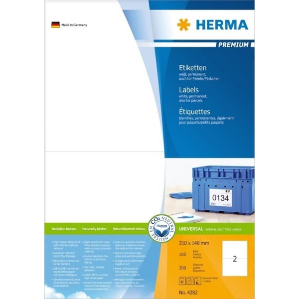 Herma 4282 -monikäyttötarra, Premium, 210 x 148 mm