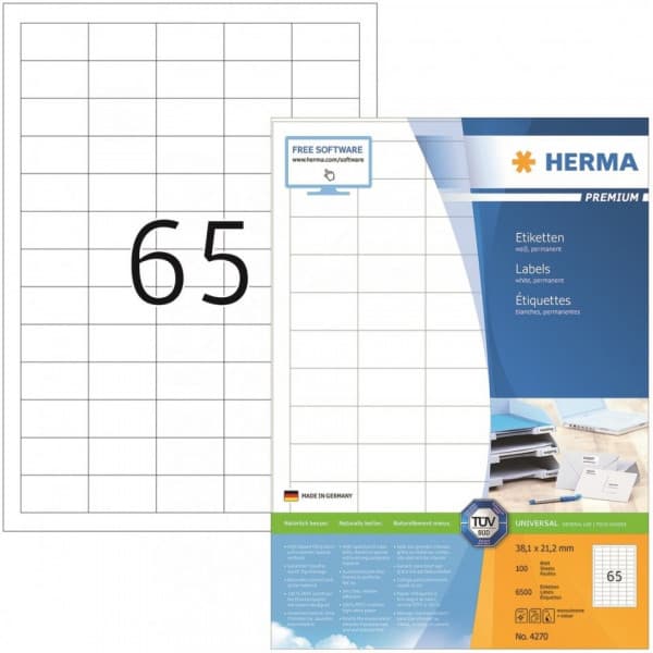 Herma 4270 -monikäyttötarra, Premium, 38,1 x 21,2 mm