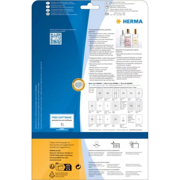 Herma Special 8020 - gennemsigtige filmklistermærker, 1-delt, 210 x 297 mm