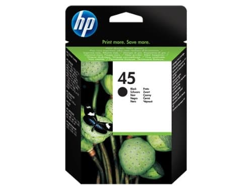 HP 45 Black Ink Cartridge, 830 pages, for HP DeskJet 850, 970Cxi, 1100, 1200, 1600, 6122, 6127