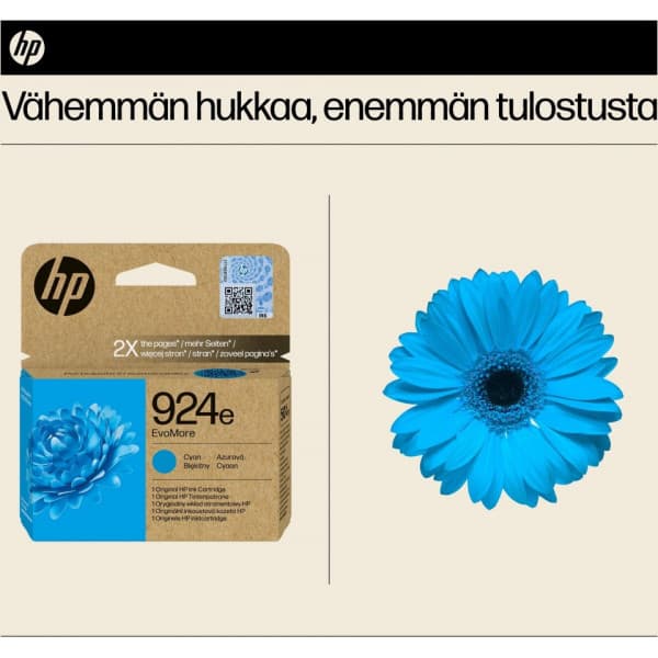 HP 924e EvoMore -bläckpatron, cyan